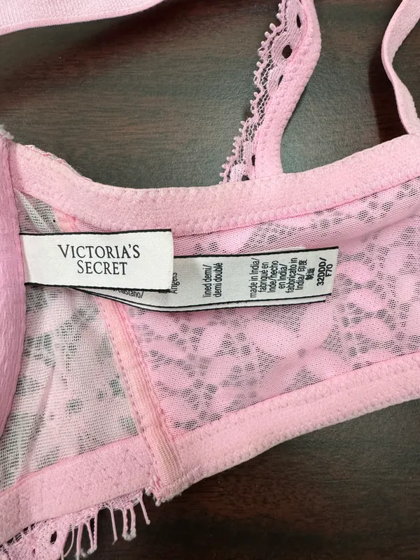 Victoria’s Secret Dream Angels Pink Lace lined Demi Bra 32DDD - Image 6