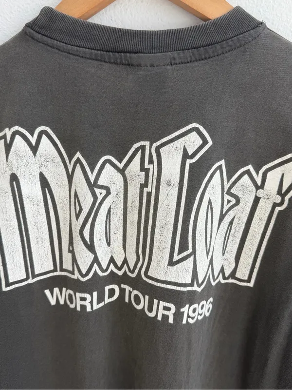 Vintage Meatloaf Bat Out of Hell World Tour Men's Graphic T-Shirt 90s - Image 10