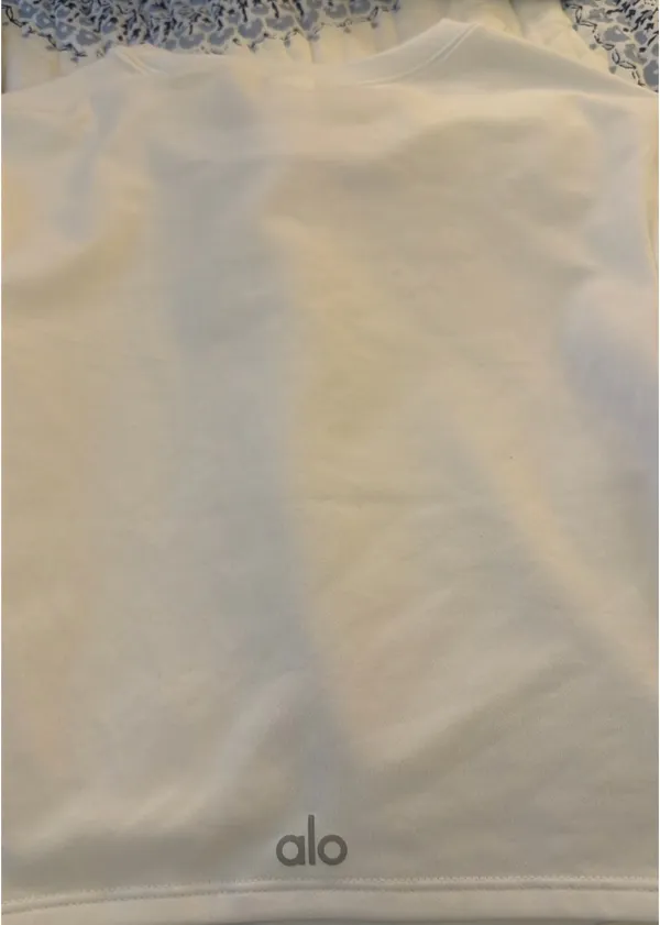 White Alo Crop Yoga Top - Image 3