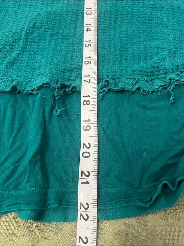 We The Free Teal Layered V-Neck Long Sleeve Top - Image 4
