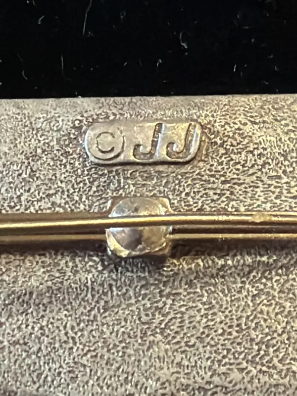 Vintage JJ Jonette Math Teacher Blackboard Pewter Tone Brooch Pin Dangle Charms - Image 6