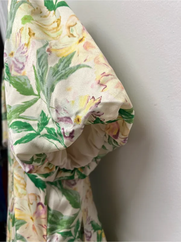 Melloday Floral Button-Front Shirt Dress prairie cottage fairy garden party - Image 5