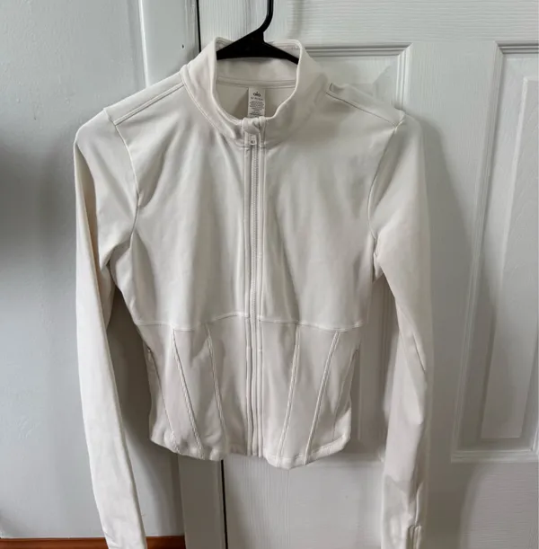 ALO Yoga White Long-Sleeve Corset Zip Front Jacket - Image 6
