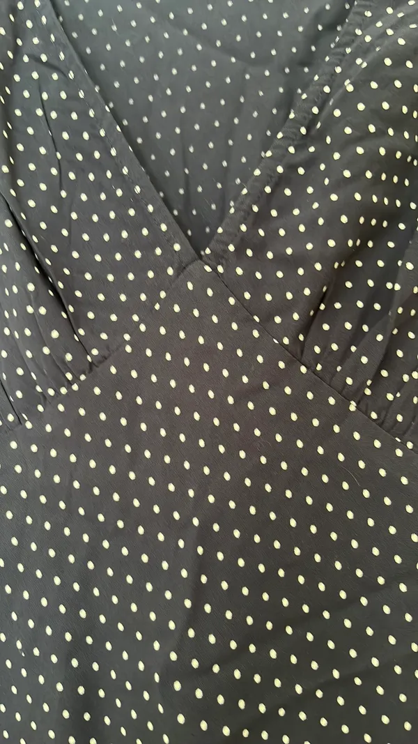 Brandy Melville Polka Dot Navy + White Dress - Image 5