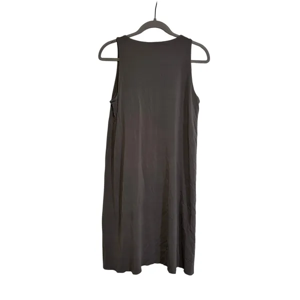 Eileen Fisher Women's Gray 100% Silk Sleeveless Shift Dress Size M - Image 8