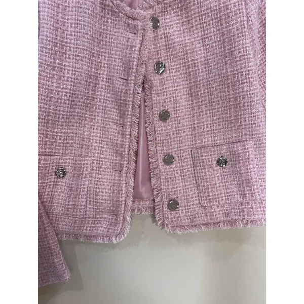 Rachel Zoe light pink tweeted jacket Small - Image 2
