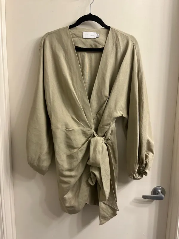 Significant Other Kenna Wrap Mini Dress Size US 2 Tan - Image 4