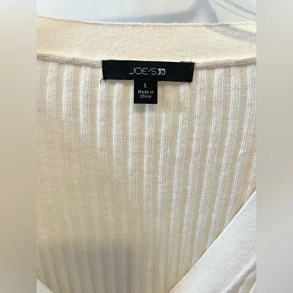 Joe’s Jeans cream ribbed v-neck cardigan - Image 3