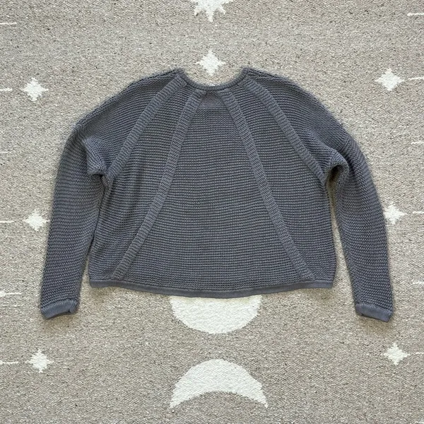 Helmut Lang Gray Plov Open Knit Fine Cord Pullover Sweater Small - Image 4