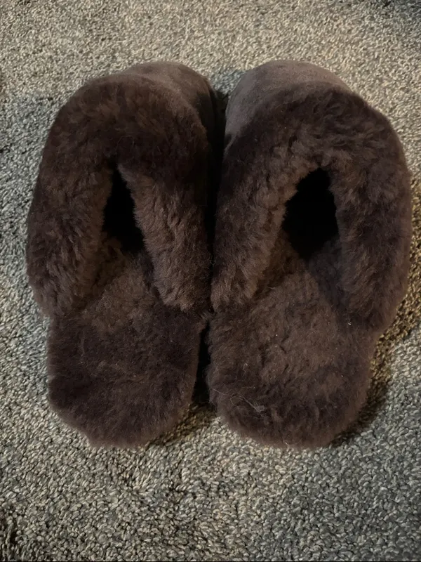 BearPaw Brown Suede Shearling Lined Women's Slippers - Image 2