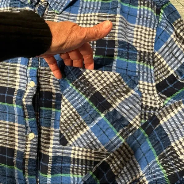 Aerie By Aritza Long Sleeve Womens Shirt Plaid Nwot Blue Xl - Image 3