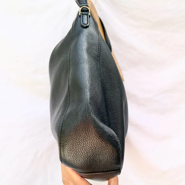 Kate Spade | Black Pebbled Textured Cow Leather Hobo Shoulder Bag Purse - Image 7