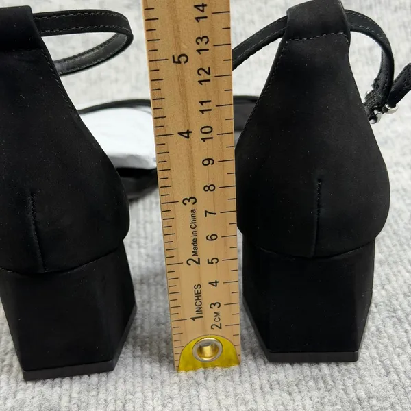 Steve Madden Size-6M Rae Black Suede Block Heel Ankle Strap Sandals - Image 6