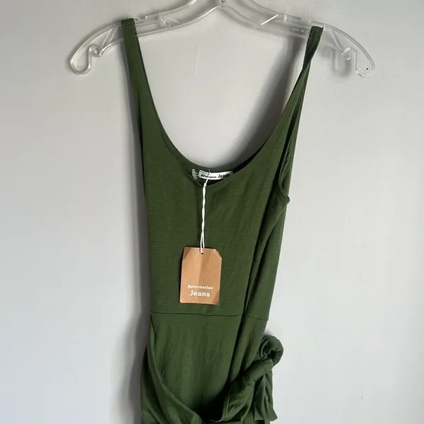 NEW Reformation Kaila Midi Dress Green - Image 3