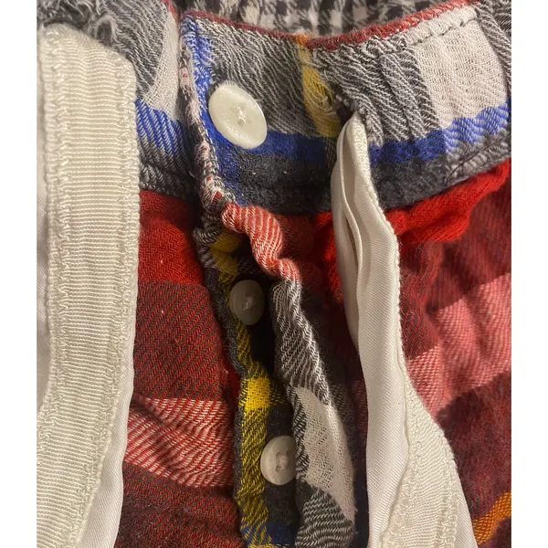 Abercrombie & Fitch Sleep Plaid Pajama Lounge Pants Red Multicolor Med Cozy - Image 4