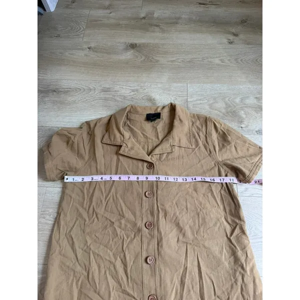 Lumiere utility Tan Short Sleeve Button Down Romper Women's Size Small - Image 6