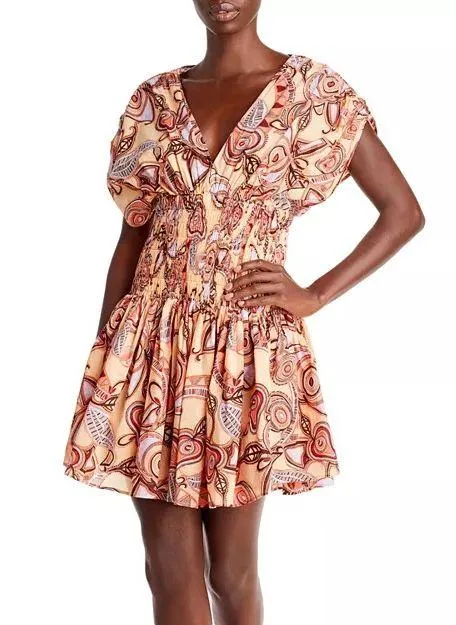 A.L.C. Luna Smocked Split-Sleeve Mini Dress 2 - Image 11