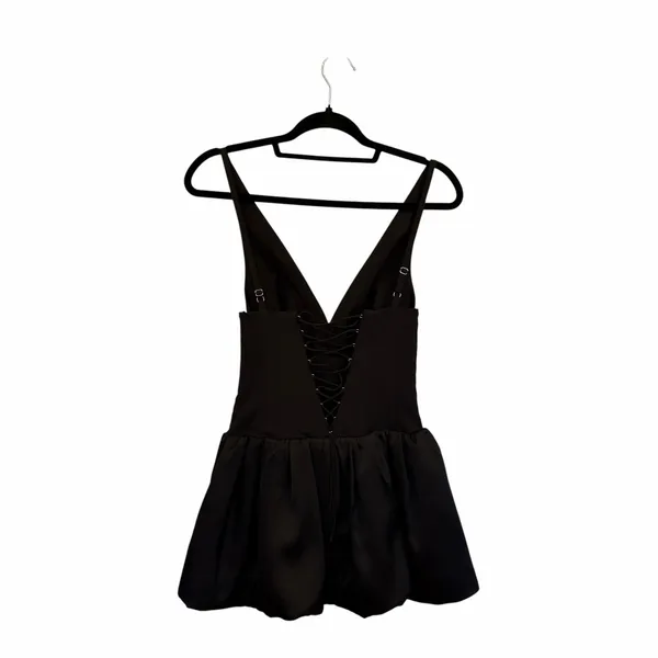 Oh Polly Anahita Black Bubble Hem Lace Up Corset Mini Dress US 2 - Image 5