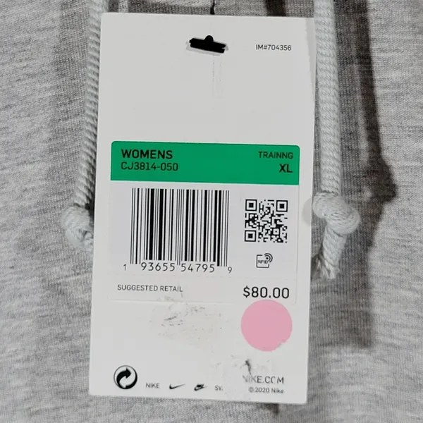 Nike Yoga‎ Women's Dri-Fit Gray Cropped Hoodie Sweatshirt Training XL - Image 8