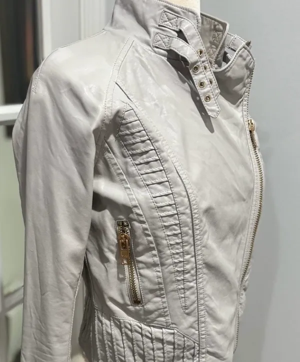 Blank NYC "On The Rocks" Light Gray Faux Leather Jacket - Image 2