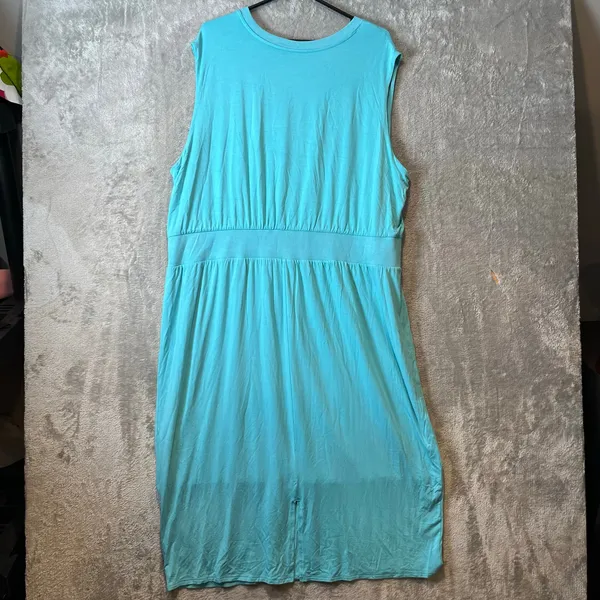 Athleta Santorini Cinch Dress Sz 2X Athleisure‎ Athletic Gulf Green Blue - Image 3