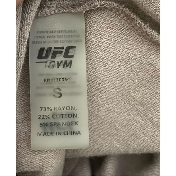 ‎UFC Gym Beige Crop Hoodie Sweatshirt - Image 4