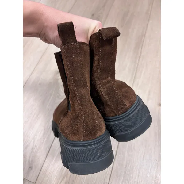 Urban Outfitters Women Brown Suede Chunky Lug Sole Chelsea Boots Size 9 US 42 EU - Image 5