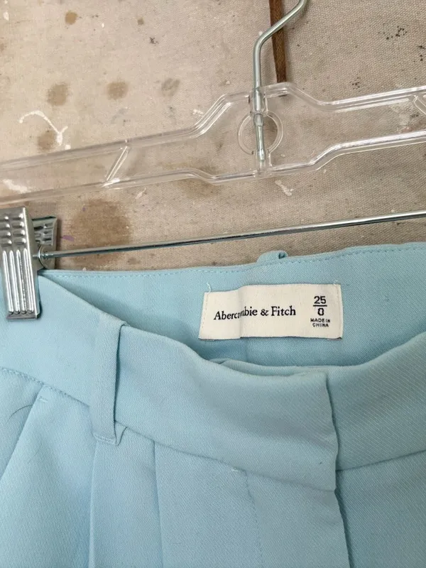 Abercrombie Sloane Tailored Pleated Trouser Pant in Sky Blue - Image 3