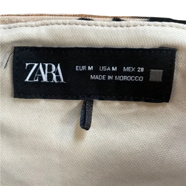 Zara Velvet Floral corset crop bustier corset style top medium tan and black - Image 4