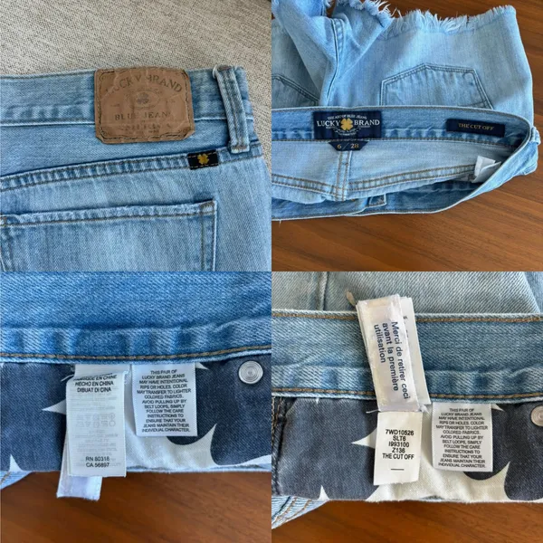 Lucky Brand The Cut Off Shorts 6 28 Floral Embroidered Denim Boho Summer Fairy - Image 3