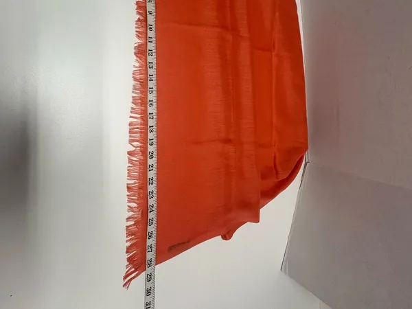 EYFEL Vibrant Orange Pashmina Shall With Fringes - 28.5" x 67.5" - NEW In Bag. - Image 6