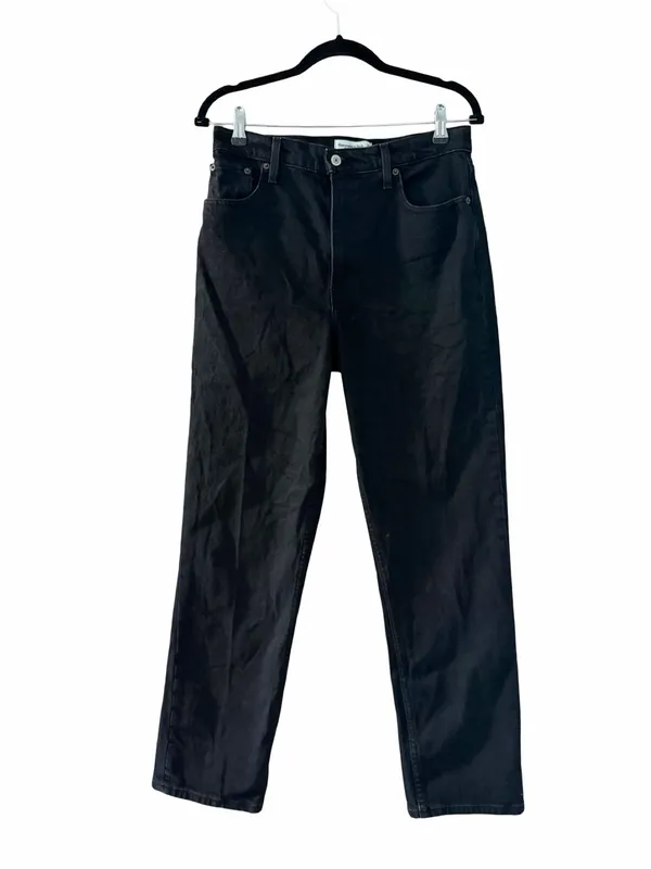 ABERCROMBIE The 90's Straight Ultra High Rise Black Jeans Sz 28 - Image 2