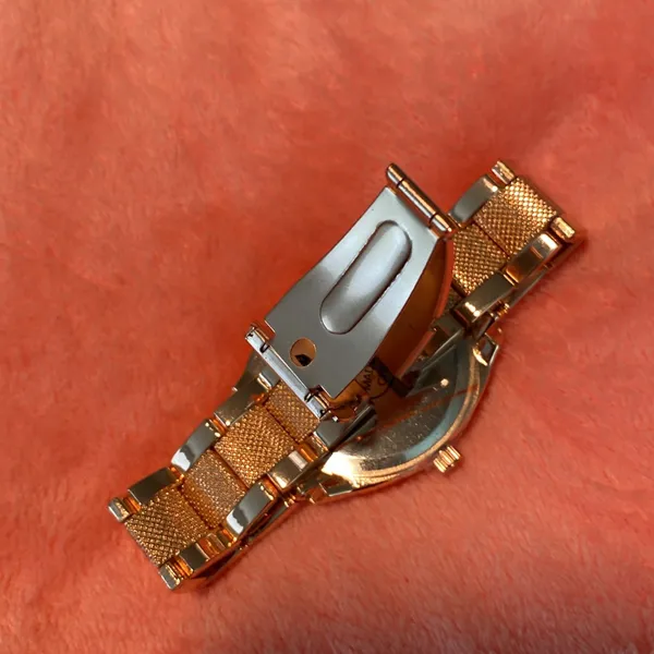 NEW BRONZE Crystal Lady Luxe Watch Stainless Steel Band Classic Quartz Time - Image 6