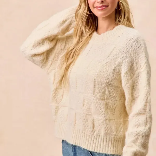 BiBi‎ Checker Board Drop Shoulder Sweater Size XL - Image 16