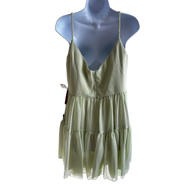 Ieena for Mac Duggal‎ Dress 10 Green Tiered Cocktail Prom Wedding Guest 70200 - Image 3