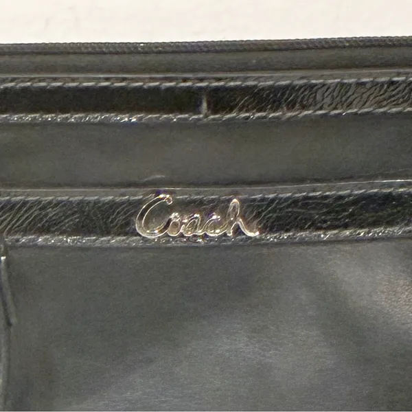 Coach Black Penelope Medium Smooth Leather Wristlet Wallet Card Coin Holder - Image 2