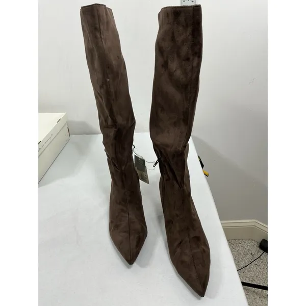 Womans New A New Day Justice Knee High Stiletto Boots Size 10 Brown Pointed Toe - Image 6