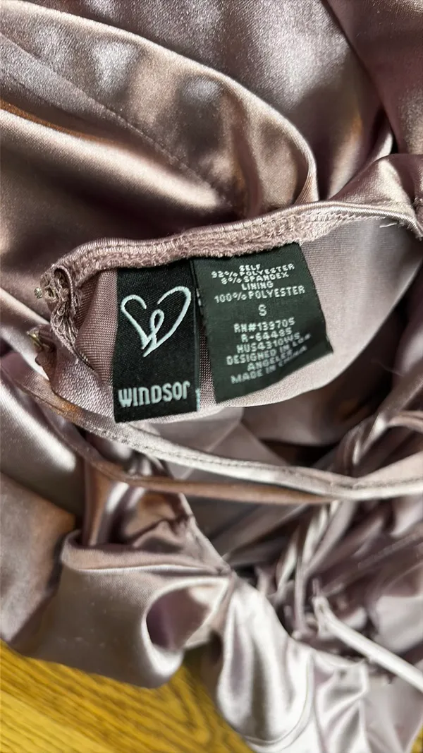 Windsor satin dusty purple tie back dress - Image 3