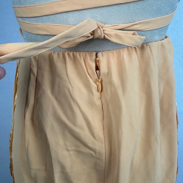 New Abercrombie‎ Fitch Orange Spaghetti Strap Ruched Side Slit Midi Dress Small - Image 7