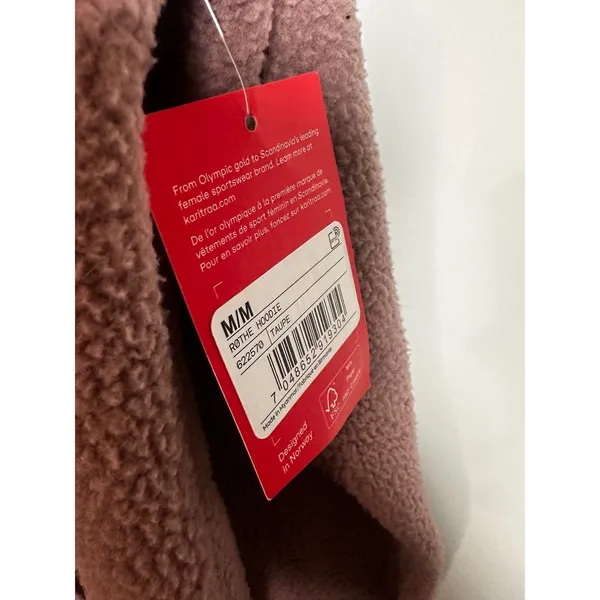 Kari Traa Rothe Hoodie Women Medium Taupe Half Zip Teddy Fleece 622570 NEW‎ - Image 4