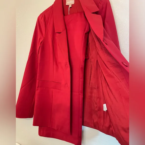 Set of 2 Show Me Your Mumu NWT Red Major Blazer Jacket & Dj Cropped Pants Size S - Image 6