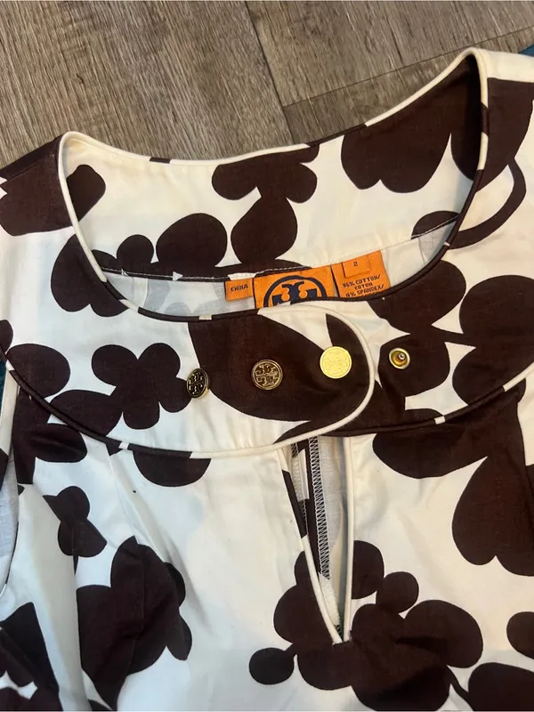 Tory Burch brown printed dress size 2 - Image 11