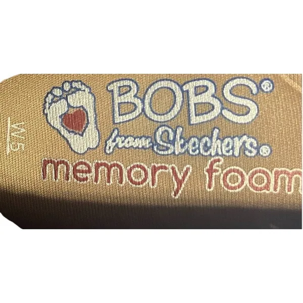 BOBS From Skechers Memory Foam Tan Espadrilles Rhinestone Wedge Platform Women 5 - Image 6