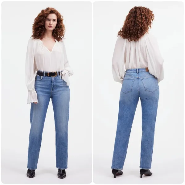 Madewell The Curvy '90s Straight Jean in Rondell Wash‎ Denim High Rise W24 - Image 2