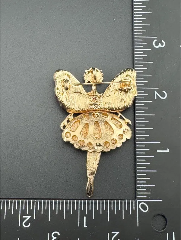 Elegant Crystal Ballerina Brooch Pin - Image 4