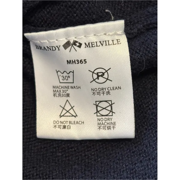 Brandy Melville Cropped Navy Blue Argyle Elizabeth Cardigan Sweater Clueless 90s - Image 4