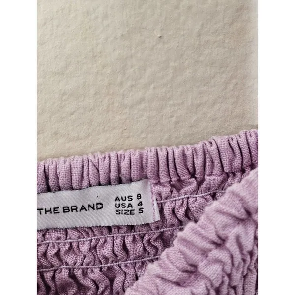 Faithful the Brand Annibelis Linen Mini Dress‎ Lilac Puff Sleeves Size Small - Image 6