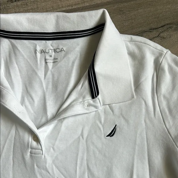 Nautica White Polo Classic Short Sleeve Top - Image 3