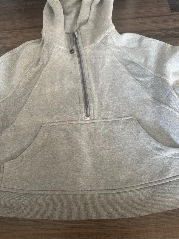 Lululemon Women’s Light Gray Scuba Half-Zip Hoodie - Image 4