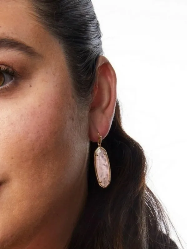 Kendra Scott Eva 14K Gold Over Brass Drop Earrings & Necklace-Rose Quartz - Image 12